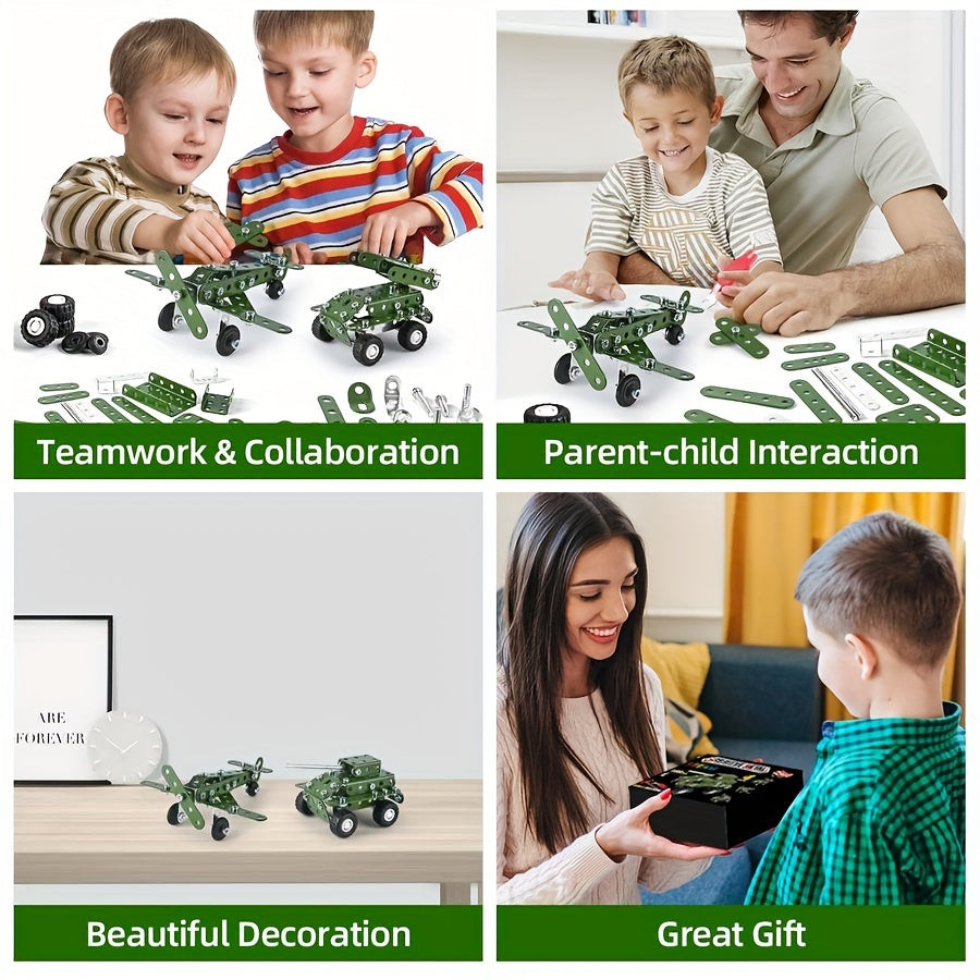 166pcs Military Series Model Building Blocks Educational Toys