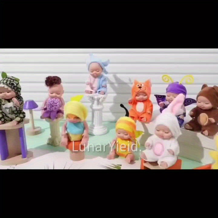 10pcs 4 Inch Dolls with Animal Clothes - Gift Set for Toddlers Girls