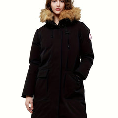 Women's Down Parka Jacket Insulated Thermal Winter Hooded Coat