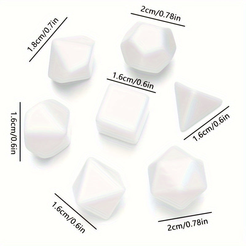 7pcs Blank Diy Dice For Party Family Games Polyhedron Dice