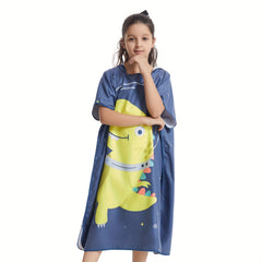 Mutao Kids Changing Towel Surf Poncho Soft Lightweight Microfiber Hooded Robe