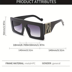 Vintage Square Sunglasses Women Tortoise Large Gradient UV400