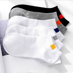 5 Pairs Cotton Mid Calf Sports Socks for Autumn and Winter