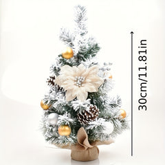 Mini Christmas Tree Artificial Snowflake Flocking Pine Needle Tree
