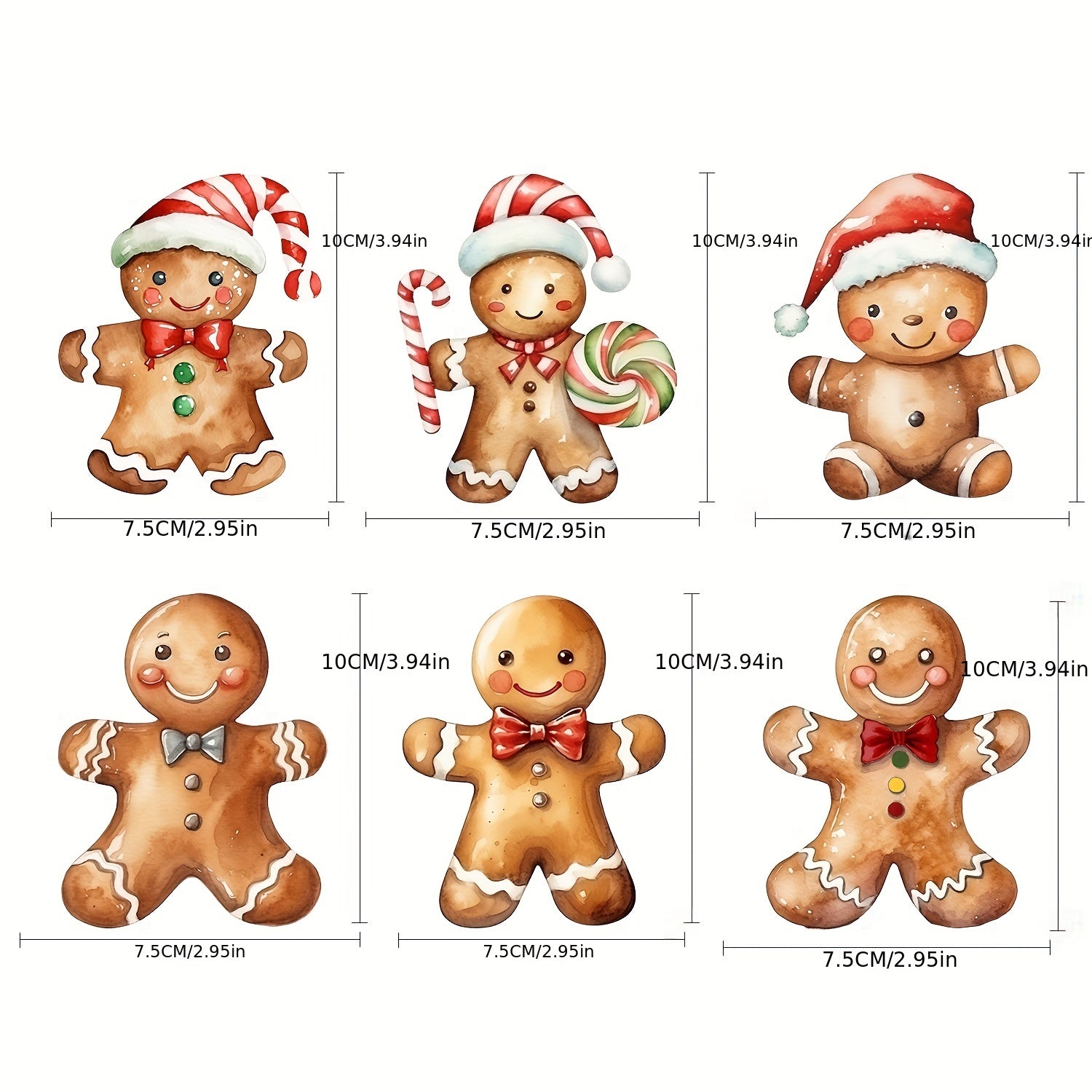 6pcs Christmas Gingerbread Man Decorations Fabric Dolls