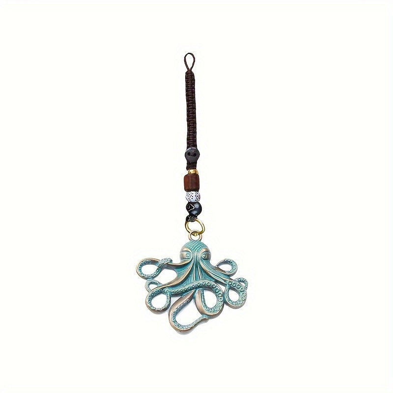 Vintage Alloy Octopus Keychain Pendant Gift For Men Women