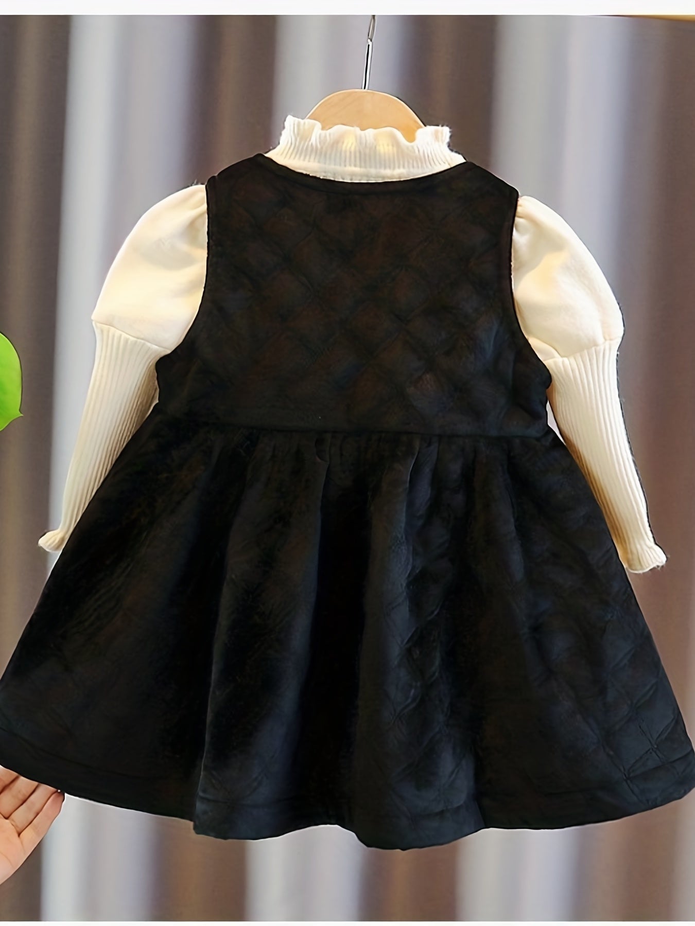 Sleeveless Winter Dress For Toddler Girls Button Collar Tank Dress