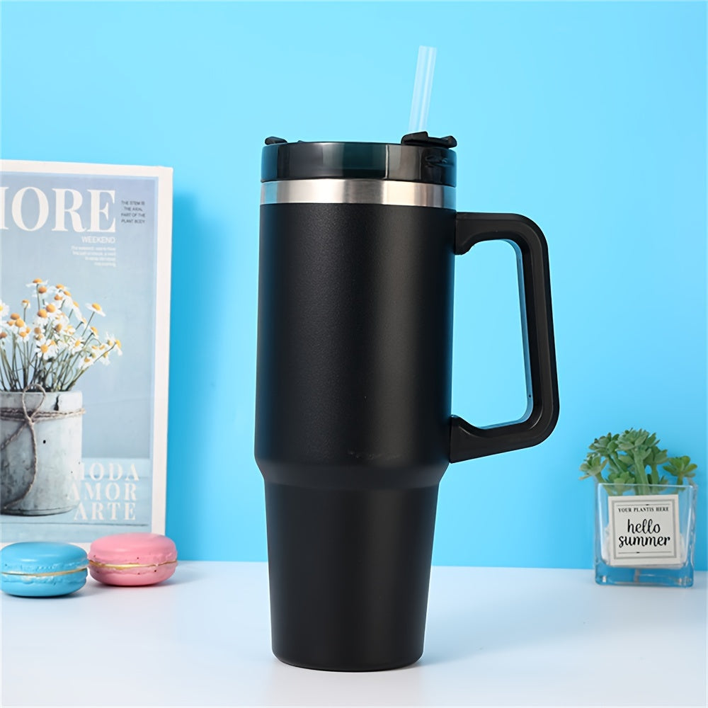 980ml Stainless Steel Water Cup Insulated Straw Bottle