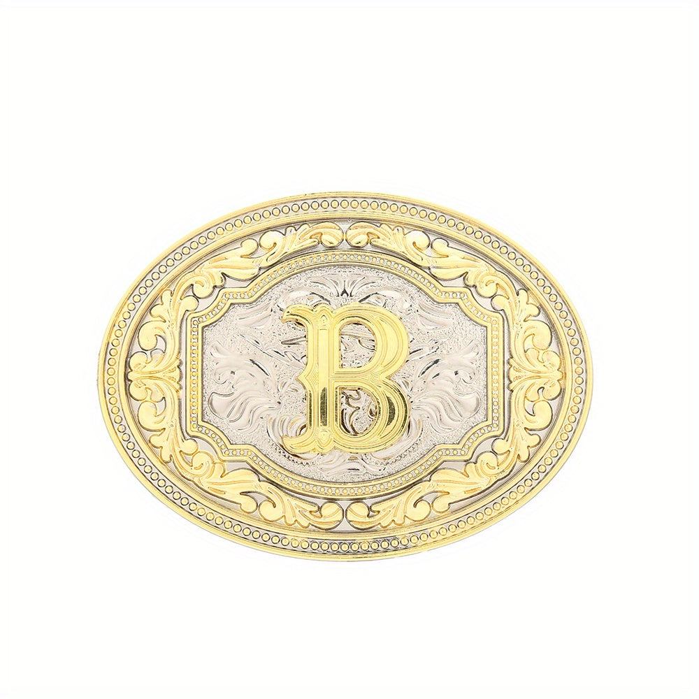 Embossed Letter Belt Buckle for Men