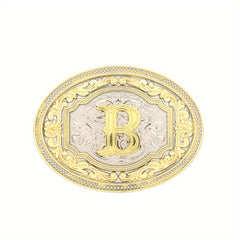 Embossed Letter Belt Buckle for Men