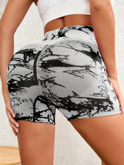 Tie Dye Seamless Yoga Shorts High Stretch Running Fitness Sports Shorts Women