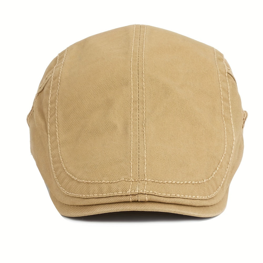 Men's Newsboy Hat Retro Forward Hat Casual Beret Solid Big Brother Hat