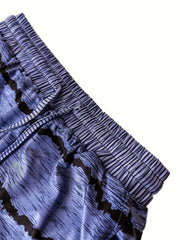 Striped Print Drawstring Shorts High Waist Summer Shorts