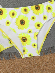 Girls Sunflower Bikini Swimsuit Sets for Summer Party