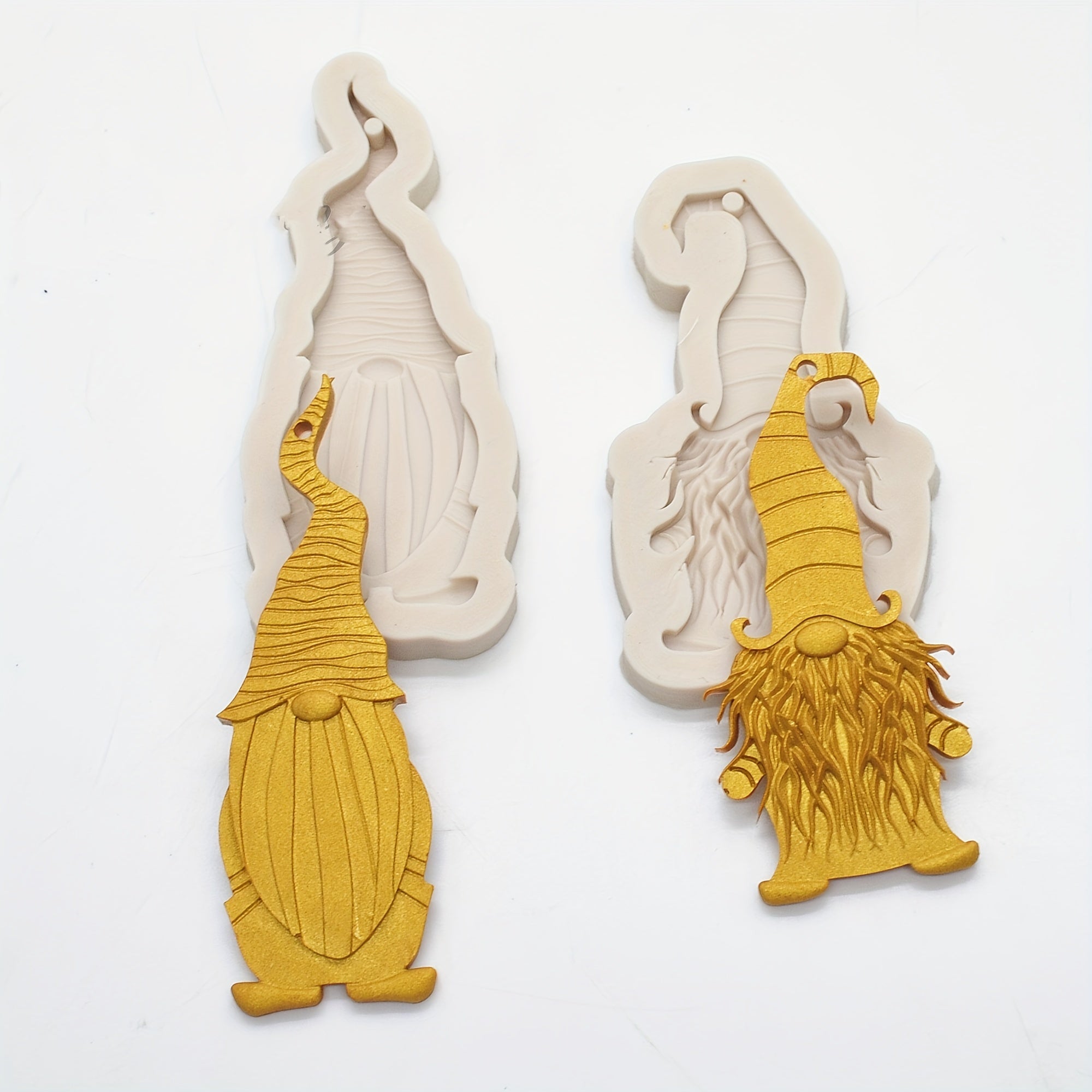 2pc Santa Claus Silicone Molds for Christmas Gnomes Cake