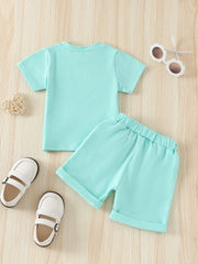 2pcs Baby Boys Rainbow T shirt & Shorts Set