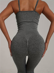 Sporty Round Neck Cami Jumpsuit Sleeveless