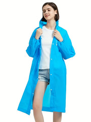 Reusable Portable Rain Poncho With Hood for Outdoor Activities