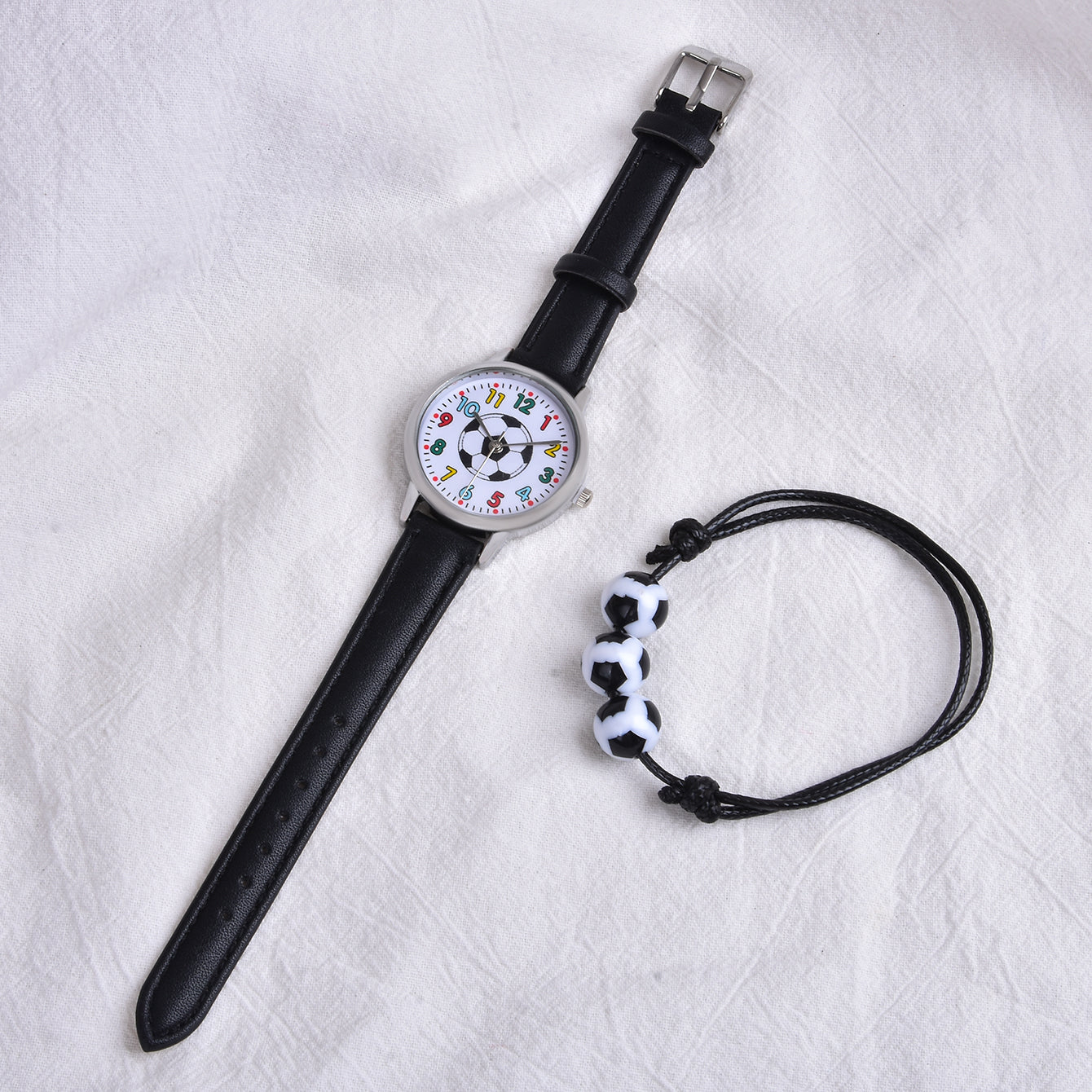 Kids Boys Football Watch Bracelet Set