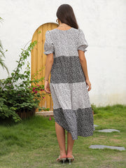 Floral Print Dress Casual Puff Sleeve Dress Women's Clothing
