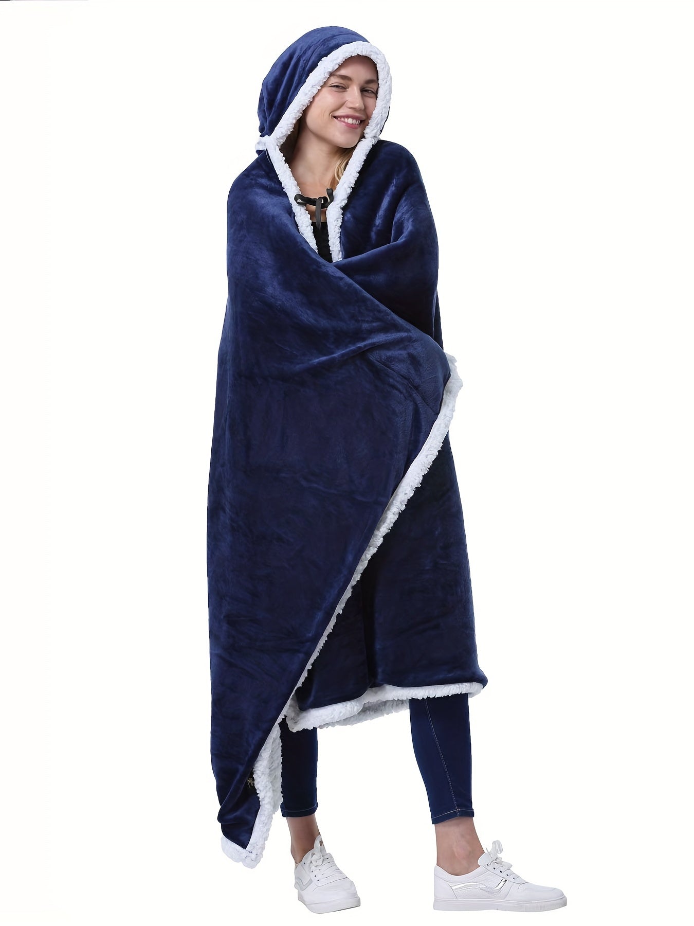Soft Plush Hooded Night Robe Lace Up House Robe Women's Sleepwear