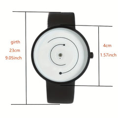 Classic Round Pointer Quartz Watch Minimalist Dial Wristwatch