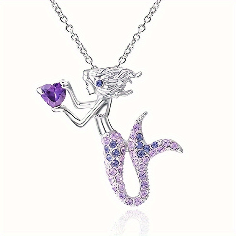 Girls Mermaid Pendant Necklace Jewelry Gift For Kids Children Toddlers