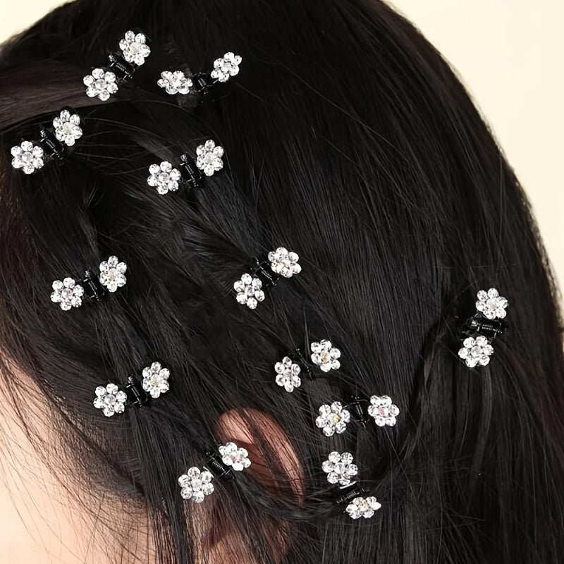 12pcs Glitter Rhinestone Mini Claw Clips Hairpin Hair Accessories