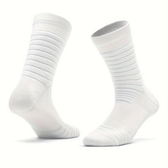 Men's Athletic Mid Crew Sport Socks Non Slip Nylon Blend Breathable Socks