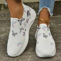 Women's Butterfly Graphic Slip-On Running Shoes