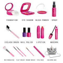 Unicorn Washable Makeup Set for Girls - Birthday Gift Princess Makeup Box