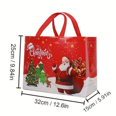 3pcs Christmas Gift Bag Medium Festive Tote Handle Reusable