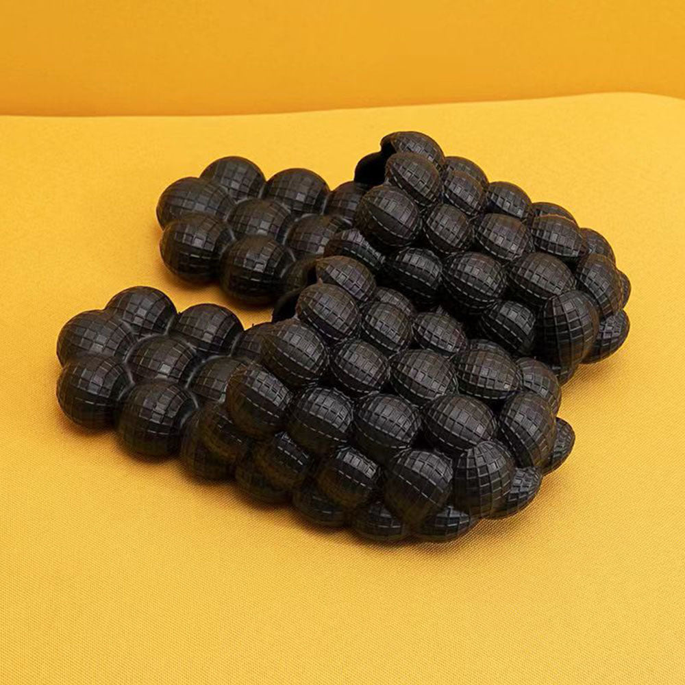 Women's Solid Bubble Slides Closed Toe Anti Skid Slippers