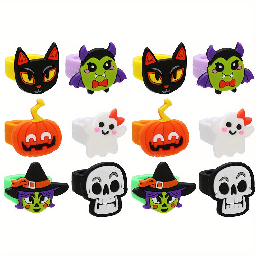 Halloween Ring Decoration Set Prank or Dress Up Gift PVC Ring