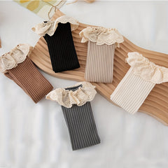5pairs Lace Ruffled Princess Socks for Baby Girls