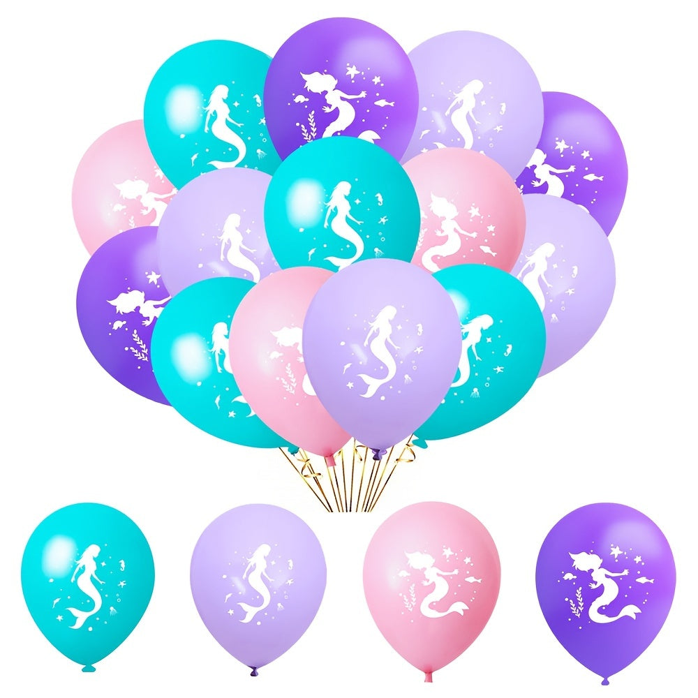 16pcs Mermaid Theme Balloon Birthday Party Decoration 30 Latex Balloons
