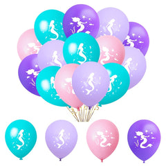 16pcs Mermaid Theme Balloon Birthday Party Decoration 30 Latex Balloons