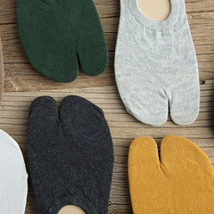 Women's Cotton Toe Separated Two Finger Socks - Anti Skid Low Cut Socks
