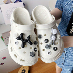 Women's Bear Charms Clogs Closed Toe Non Slip Slide Shoes