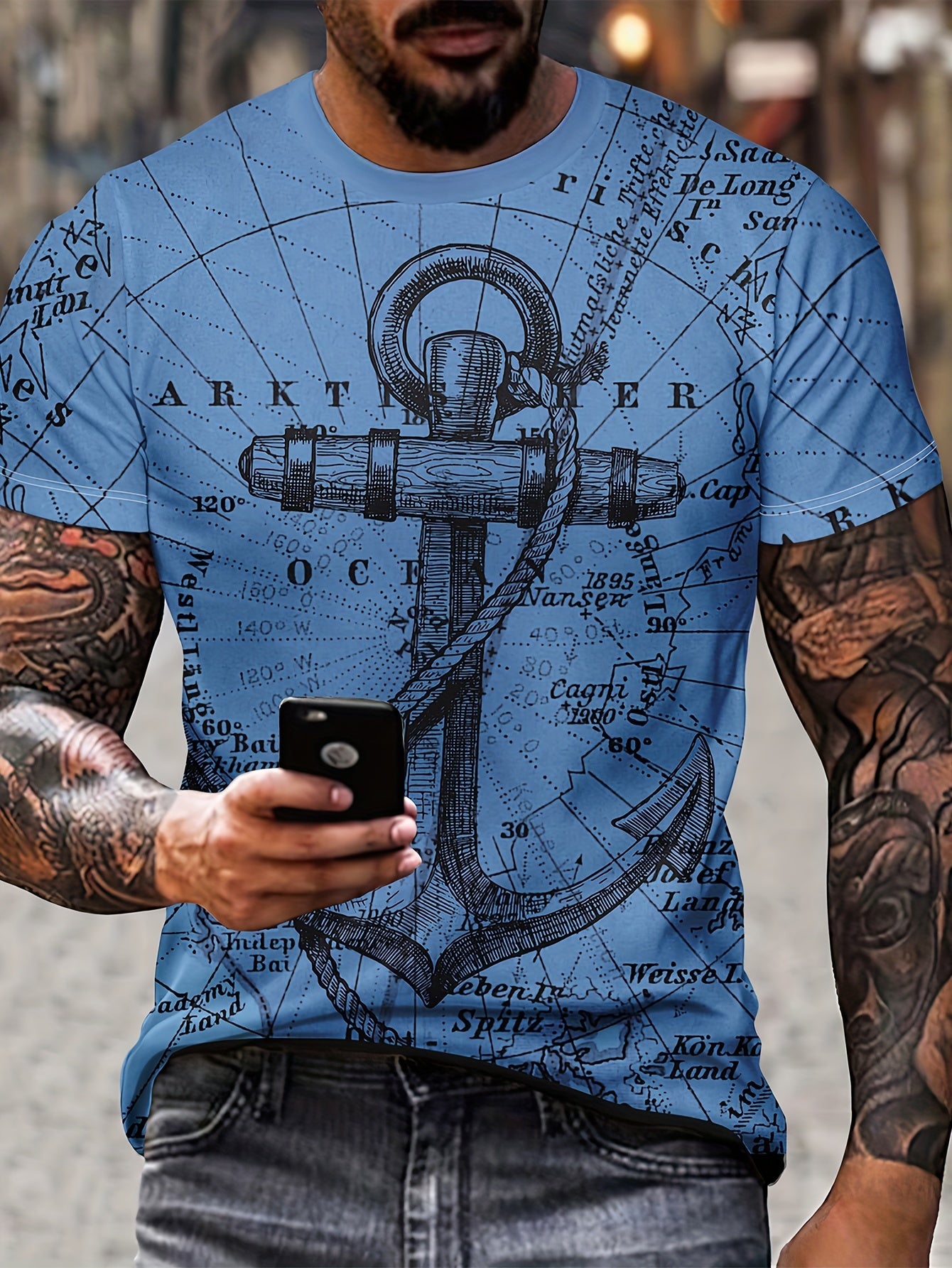 Eagle Holding Snake 'Mexico' Pattern Men's Tee - Summer Stylish T-shirt