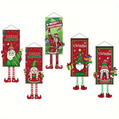 1pc Christmas Hanging Cloth Poster Party Decorations Supplies Props