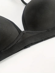 Solid Glossy T shirt Bras Comfy & Breathable Intimates Bra Women's Lingerie