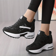 Women's Camo Walking Shoes with Hidden Heel Air Cushion Sneakers
