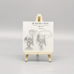 Girls Cartoon Clear Stamp for Card Making and Scrapbooking