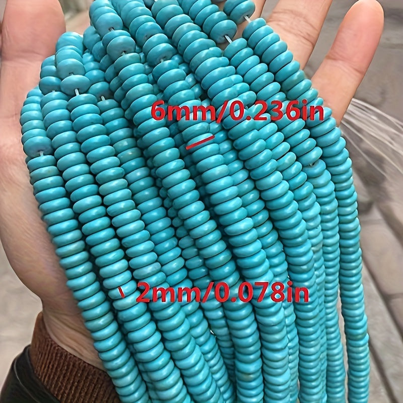 6MM Turquoise Stone Spacer Beads Flat Round DIY Turquoise Beads
