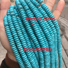 6MM Turquoise Stone Spacer Beads Flat Round DIY Turquoise Beads