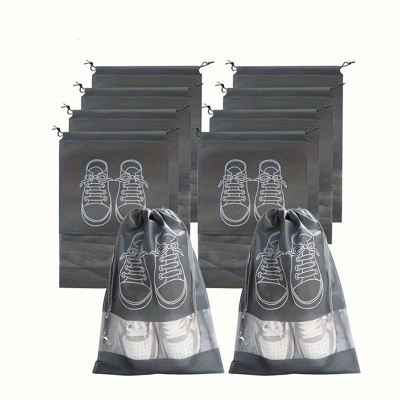 10pcs Travel Shoes Storage Bag Dustproof Portable Shoes Finishing Container