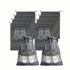 10pcs Travel Shoes Storage Bag Dustproof Portable Shoes Finishing Container