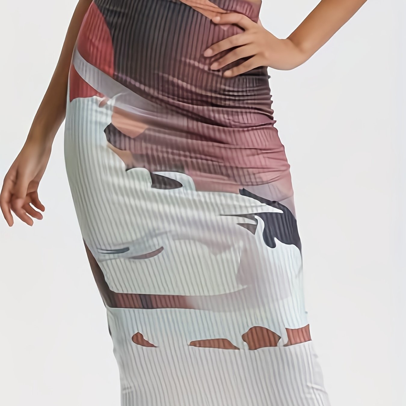 Abstract Print Slim Skirt Casual Every Skirt Women's Clothing
