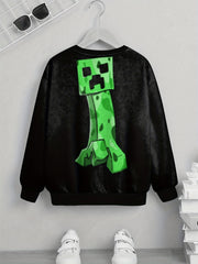Teens Robot 3D Print Sweatshirt Kids Casual Pullover Street Wear
